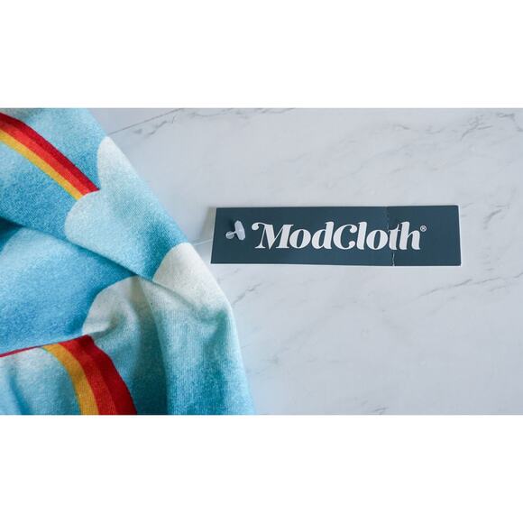 NWT Modcloth Retro Rainbow Cloud Halter Bodysuit Top M Whimsical Harajuku Kid - Picture 9 of 11